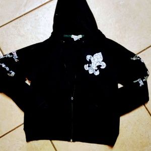 Lightweight crop bling boutique hoodie